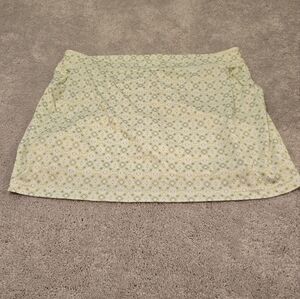 Athletic Cream Green Mini Skirt